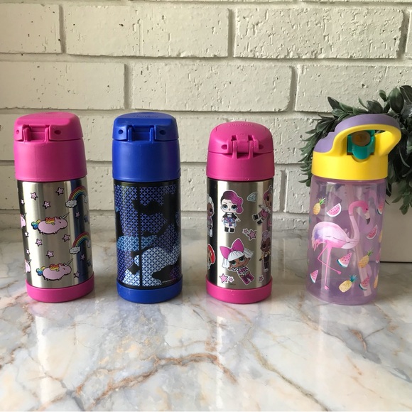 Thermos/Zakk Funtainers Set of 4
Insulated 12oz Water Juice Bottles - Picture 3 of 10